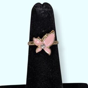 (2/$20) Pink Enamel Butterfly Ring